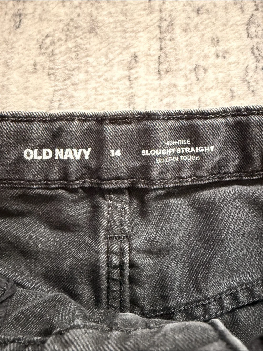 Old Navy Girls 14 High Rise Slouchy Straight Jeans With Adj Waist Never Worn